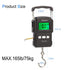 165lb 75kg Digital Fishing Postal Hanging Hook Scale with Measuring Tape, 2 AAA Batteries (Not Included)(Black)...
