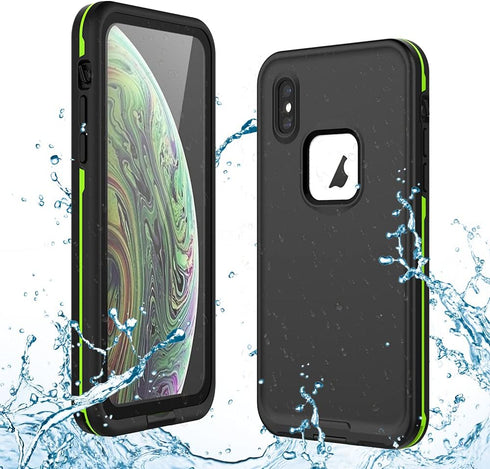 GUSTAVE iPhone Xs Waterproof Case, iPhone X Waterproof Case Wireless Charging Support Waterproof Shockproof Full-Body Rugged Cover Case with Built...