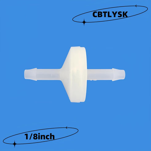 1/8" Barb Hose One Way Inline Check Valve Non Return Ozone Resistance PVDF Plastic One-Way Fuel Oil Water Gas Pump Air Check Valve?5pcs set...