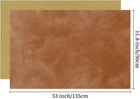 Brown Soft Faux Suede Fabric 30x135cm Synthetic Faux Leather Frosted Leatherette for Home Chair Furniture DIY Accessories...