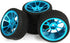 Mxfans 4Pcs Plastic Tires & Blue 10-Spokes Aluminum Wheel Rims for RC 1:10 On-Road Car...