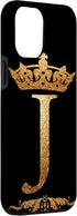 iPhone 15 Pro Max Crown Phone Case Initial J alphabet mobile cover Letter J Case...