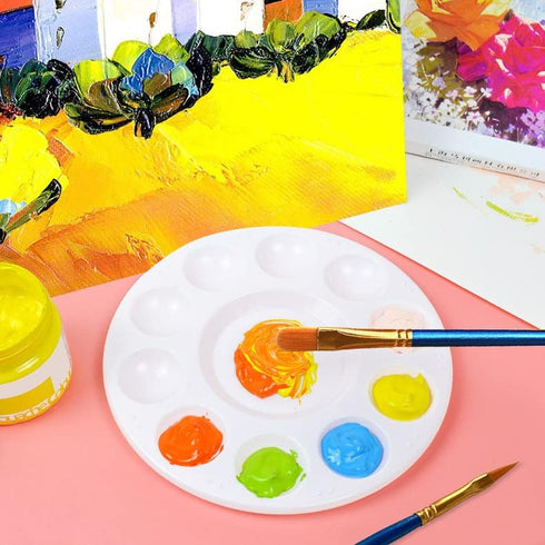 15 Pack Paint Tray Palettes for Kids, Plastic White Palettes for Students, Paint Holder, Paint Supplies...