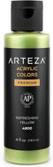 ARTEZA Iridescent Acrylic Paint, Refreshing Yellow, 118 ml Bottle, Heavy Body Acrylic Paint, Professional Art Supplies for Acrylic Painting...