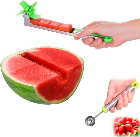 Watermelon Slicer Cutter - Stainless Steel Knife Corer Fruit Vegetable Tools Kitchen Gadgets with Melon Baller Scoop Extra...