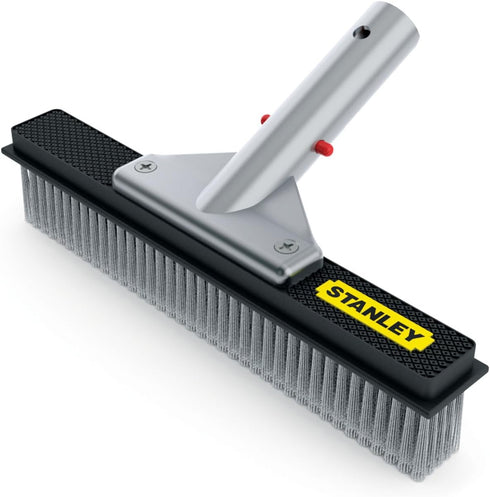 Stanley 20877 10 Inch Aluminum-Back Swimming Pool Algae Brush With Stainless Steel Bristles...
