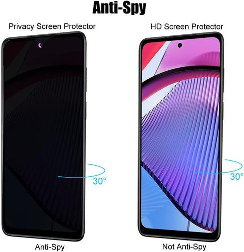 (3+3) For Motorola Moto G Power 5G 2023 (3 Pack) Anti Spy Private Tempered Glass Privacy Screen Protector and (3 Pack) Camera Lens Protector, 2.5D...