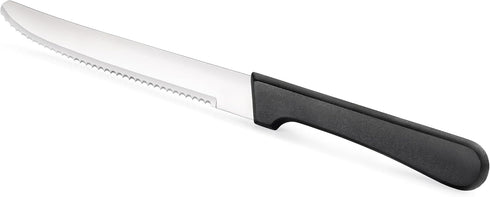 New Star Foodservice 58994 Stainless Steel Steak Knife, 4.5-Inch Rounded Serrated Blade with Plastic Handle, Set of 12...