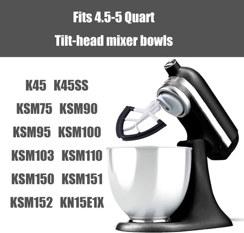 Flex Edge Beater for KitchenAid,Mixer Attachement Compatible With KitchenAid,Mixer Accessory,Fits Tilt-Head Stand Mixer Bowls For 4.5-5 Quart Bowl...