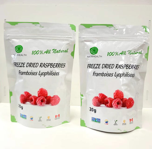 100% Canada Raspberries - Natrihealth Freeze Dried Raspberries 20gx2...