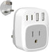 US to UK Ireland Travel Plug Adapter, Type G International Power Adapter with 1 AC Outlet 4 USB Ports (2 USB C), European Plug Converter for USA t...