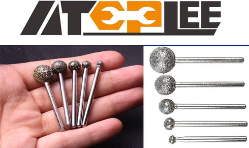 Atoplee Diamond Grinding Bit 36# Diamond Mounted Point Coated Course Burrs Set Fits Rotary Tools,Diamond Tools Set for Jewelry,Glass,Stone,Ceramic...