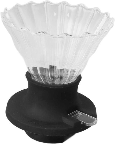 Coffee Dripper, Cone Glass Pour Over Coffee Dripper with Switch Easy Cleansing Reuse Pour Over Coffee Dripper Filter for Backpacking Camping...
