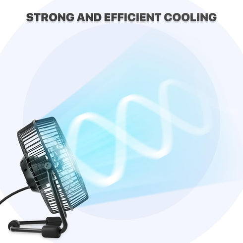 mollie 4-Inch Small USB Desk Fan for Home Office Bedroom Mini Personal Desktop Air Circulator Ultra Quiet Cooling Table Fan Adjustable Tilt Black...