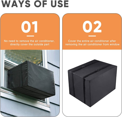 Window Air Conditioner Cover Outdoor, Luxiv Outside Window AC Unit Cover Black Dust-proof Waterproof Outdoor AC Protection Insulation Defender (27...