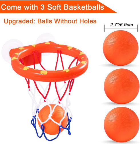 Bath Toy Fun Basketball Hoop & Balls Set for Boys and Girls Kid & Toddler Bath Toys Gift Set 3 Balls Included...