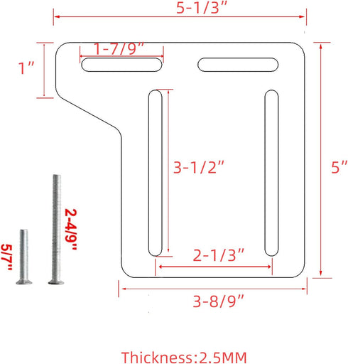 2 PCS Bed Frame Brackets Adapter for Headboard Extra Heavy Duty,Bed Frame Adapter Brackets, Queen Bed Modification Plate,Bed Headboard Frame Conve...