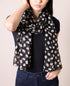 Women's Cute Meow Cat Print Scarf, Black, Silky Soft, Sheer, Pretty, Cat Gift...
