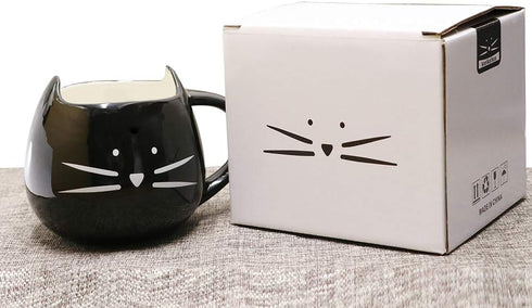 Koolkatkoo Cute Ceramic Cat Coffee Mug 12 oz Cat Lovers Kitty Tea Mugs Gifts for Women Girls Black...