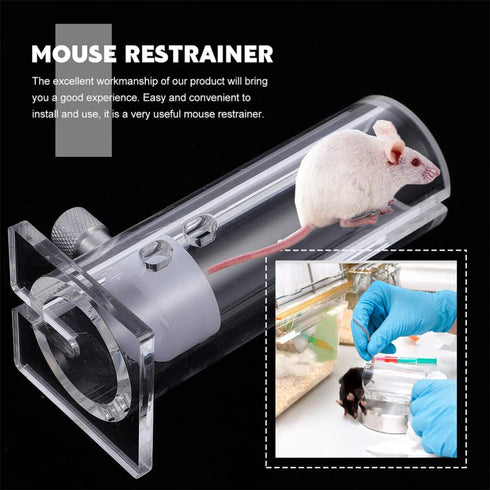 1pc Mouse Holder Mice Restrainer Clamp Stand Abdominal Injection Mice Cages Lab Equipment Retainers Organic Glass Mice Fixing Tool Acrylic...