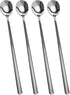 Long Handle Iced Tea Spoons, 304 Stainless Steel Teaspoons, 9.5 Inch Coffee Stirrers,Ice Cream Spoon,Cocktail Stirring Spoons, Set of 4 (Silver) (...