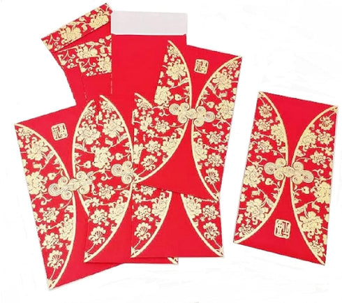 Pack Of 50 Chinese Fashion Special Generous Red Envelopes Lucky LAI SEE Money Gift Envelopes Packets (6.5 x 3.2 inches)...