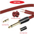 1Pcs 1/4 TS Plug to Bare Speaker Wire 16.4FT 16AWG Positive Red Wire Marking Pure Copper Shell Gold-Plated TS Plug 6.5mm Mono Male Connector with ...