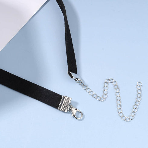 Punk Moon Leather Choker Necklace Black Leather Cord Necklace Silver Moon Pendant Necklace Gothic Velvet Collar Necklace Chain Jewelry for Women a...
