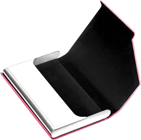 Padike Business Card Holder, PU Leather & Stainless Steel Multi Card Case for Men & Women, Name Card Holder, Credit Card Wallet, ID Case/Holder wi...