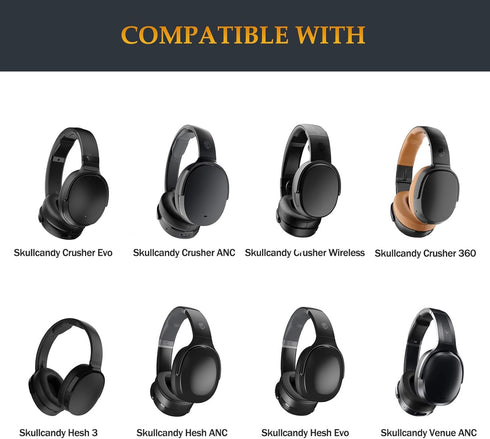 Crusher Wireless/Crusher Evo Earpads Hesh 3/Hesh ANC Replacement Pads Ear Muffs Parts Compatible with Skullcandy Crusher ANC/Crusher Evo/Crusher 3...