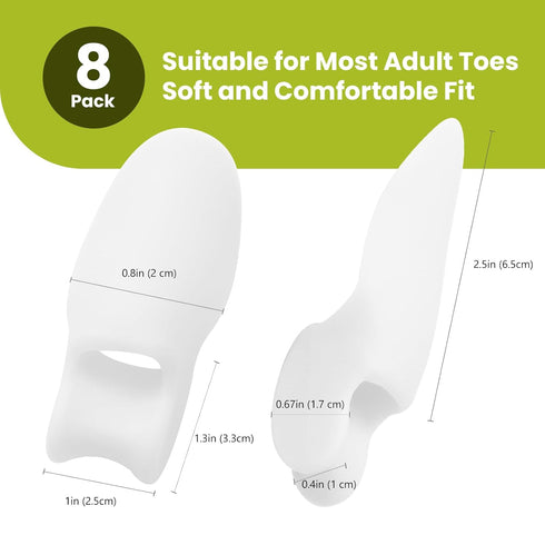 Bukihome Bunion Cushion Protector - 8 Packs Bunion Corrector Pads for Big Toe, Gel Shield for Foot Pain Relief, Calluses, Corns, Friction, and Pre...