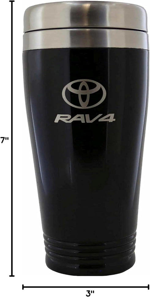 AU-TOMOTIVE GOLD Stainless Steel Travel Mug for Toyota RAV4 (Black)...