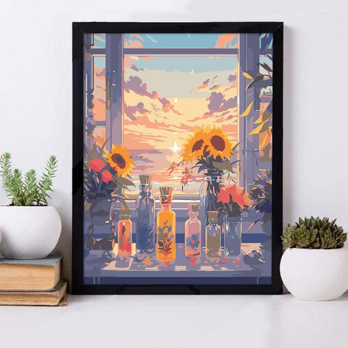 MXCFZX Flowers Paint by Number for Adults Canvas, Sunflowers in a vase Paint by Numbers Kits for Beginner, Drawing Paintwork with Paintbrushes Oil...