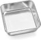 P&P CHEF Square Baking Cake Pans, Small Stainless Steel Lasagna Brownie Pan For Birthday Cake Bread Pie, Non-toxic & Durable, Smooth Rim & Leakpro...