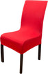 4 Pieces Spandex Stretch Washable Dining Room Chair Cover Chairs Protector Seat Slipcovers for All Seasons (Red, 4)...