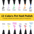 Dog Nail Polish Pens Quick Dry,12 Colors Safe Dog Nail Polish Set to DIY Pretty Nails, Ideal Gifts for Dogs Cats Light Dark Nails, Odorless, Non-T...