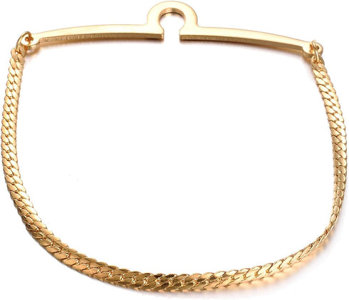 Yoursfs Tie Clip Chain 18K Gold Plated Single Loop Tie Chain Sets for Men Best Gift Personalized...