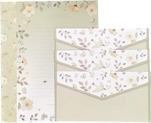 48 Cute Lined Writing Stationery Paper with 24 Envelope + 1 Sheet Seal Sticker,Q067...