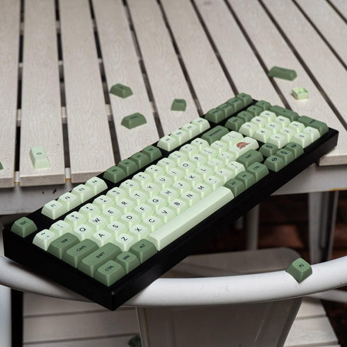 mintcaps Matcha Green PBT Keycaps Set 124 Keys XDA Profile Cute Keycaps Custom Dye-Sublimation Keyboard Keycaps for 60% 65% 70% 75% 100% Cherry Ga...