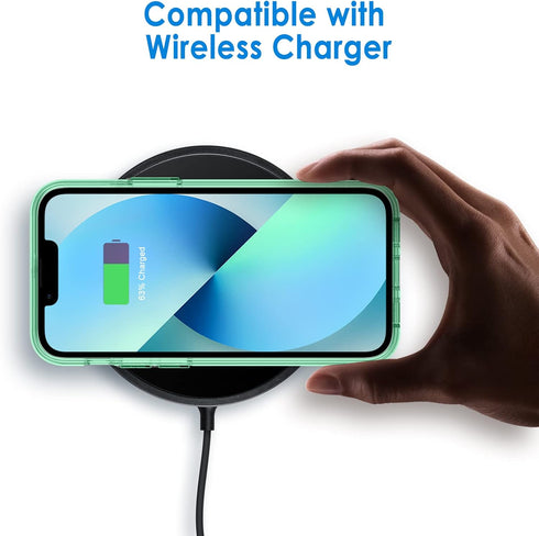 JETech Case for iPhone 13 6.1-Inch, Non-Yellowing Shockproof Phone Bumper Cover, Anti-Scratch Clear Back (Midnight Green)...