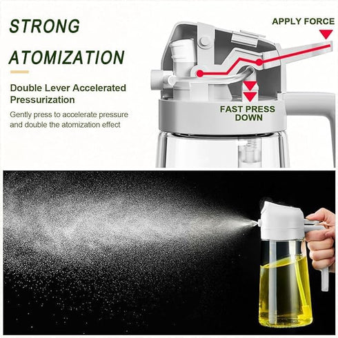 16oz Oil Sprayer for cooking,Olive oil Sprayer - Versatile Kitchen Tool for Healthy Cooking 2 in 1 Oil Dispenser Bottle -Suitable for Air Fryers, ...
