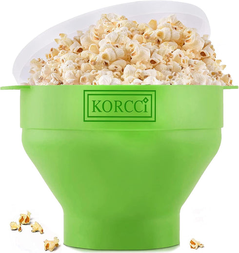 The Original Korcci Microwaveable Silicone Popcorn Popper, BPA Free Microwave Popcorn Popper, Collapsible Microwave Popcorn Maker Bowl, Dishwasher...