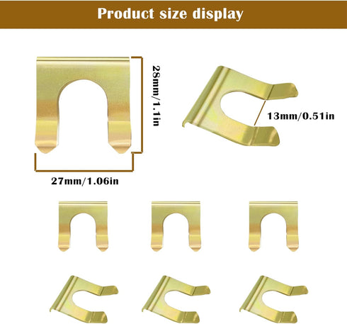 15 Pieces Brake Line Clips Metal Brake Line Retainer U Shaped Brake Hose Clips Replacement Hose Clamps Metal Brake Line Retainer Brake Cable Clip ...