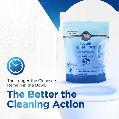 Fuller Brush Toilet Bowl Cleaner Pods - Water Soluble Tablet Cleansers Cleans Descales and Refreshes Bathroom Toilets Removes Odors Soils Stains L...