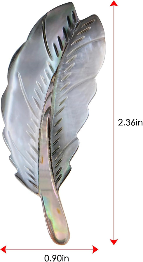 Alilang Natural Abalone Shell Silver Tone Feather Fashion Brooch Pin Accessories...