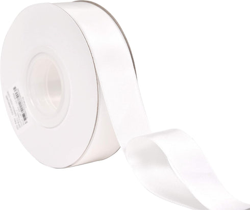 YAMA Double Face Satin Ribbon - 1 inch 25 Yards for Gift Package Wrapping,Floral Design,Hair Bow Clip Making,Crafting,Sewing,Wedding Decor,White...