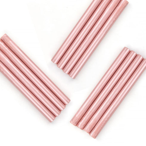 Wax Seal Sticks, Wasole 12 PCS Rose Gold Glue Gun Sealing Wax Sticks Beads Rode for Wax Seal Stamp, Great for Wedding Invitations, Cards Envelopes...
