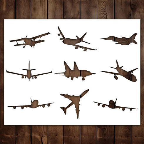 Airplane Stencil, Plane Stencil, Spaceship Stencil, Airplane Template, Space Theme Stencils - Graffiti Stencils for Painting on Wood, Canvas, Pape...
