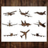 Airplane Stencil, Plane Stencil, Spaceship Stencil, Airplane Template, Space Theme Stencils - Graffiti Stencils for Painting on Wood, Canvas, Pape...