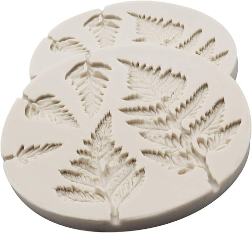 2 Piece Leaf Fondant Silicone Mold, Fern Mold 3D Mini Maple Shaped Leaves DIY Cake Mold Cupcake Decoration, Gum Paste Fondant Mold Cake Border Cup...